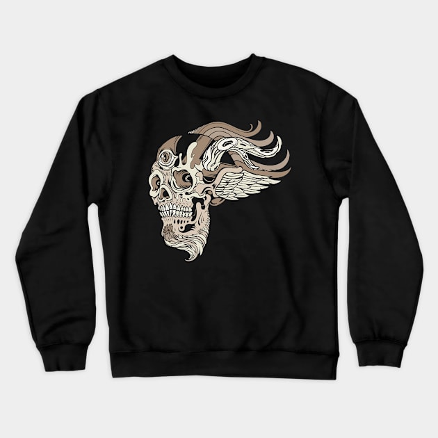 Tri Wing Skull Crewneck Sweatshirt by BeeryMethod